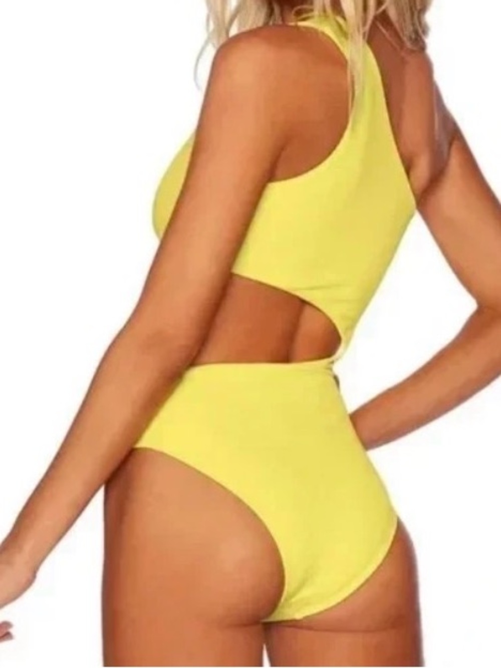 Beach Riot Ribbed Yellow Celine One Piece Swim - Picture 2 of 3